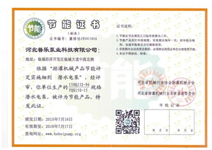 普樂泵業(yè)節(jié)能證書